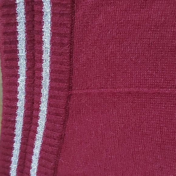 ST JOHN CASHMERE KNIT  CASUAL PANTS MAROON W STRIPE WAIST MEDIUM - Picture 2 of 12